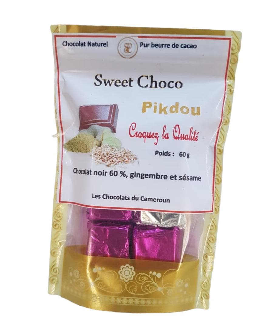 Sweet Choco Nut Pikdou Chocolat Noir 60% Au Gingembre et au Sésame