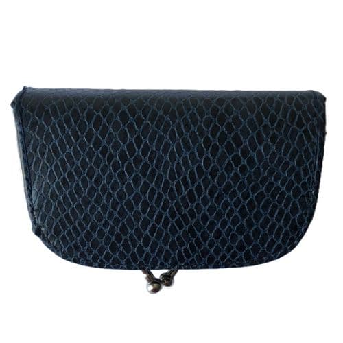 Porte Monnaie Clic-Clac Rétro, Porte Clés, Bleu nuit, 9cmx 4 cm
